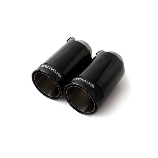 Remus Stainless Steel 98mm Street Race Black Chrome Exhaust Tips With Carbon Fibre Inserts (Set of 4)