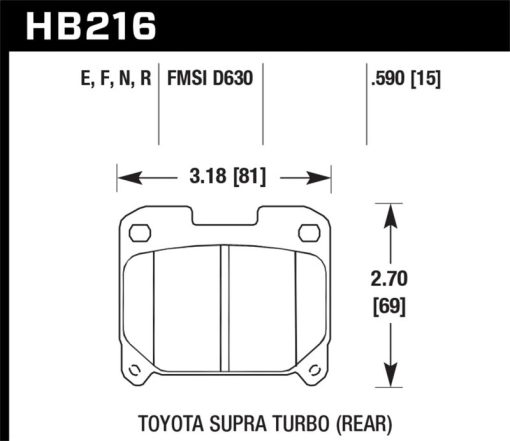 Hawk 93-98 Toyota Supra TT HPS 5.0 Street Rear Brake Pads - Image 2