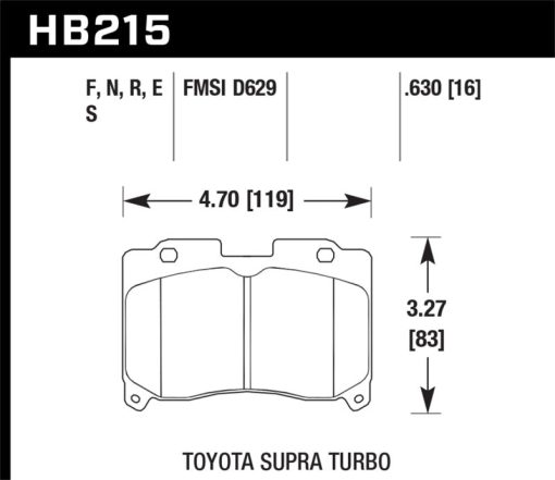 Hawk 93-98 Toyota Supra TT HPS 5.0 Street Front Brake Pads - Image 2