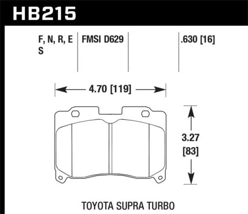 Hawk 93-98 Toyota Supra TT HPS 5.0 Street Front Brake Pads - Image 3