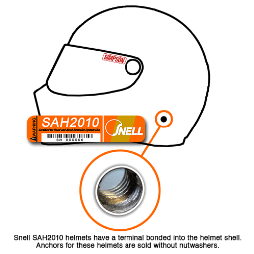 HANS III Device Head & Neck Restraint Post Anchors Medium 20 Degrees FIA/SFI SA Helmet - Image 6