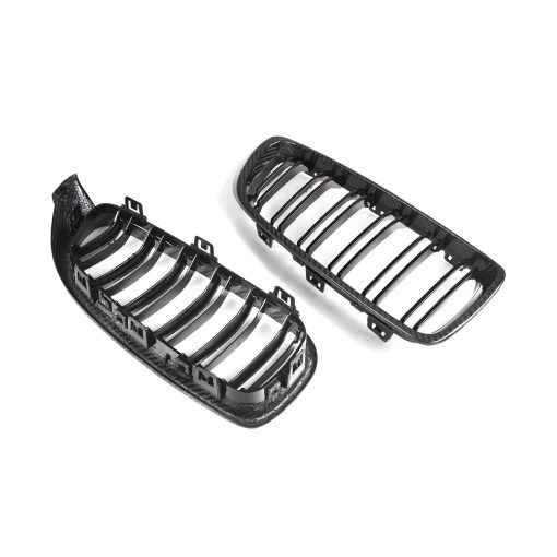 MHC+ BMW M3/M4 Premium Front Grilles In Pre Preg Carbon Fibre & Gloss Black (F80/F82/F83) - Image 4