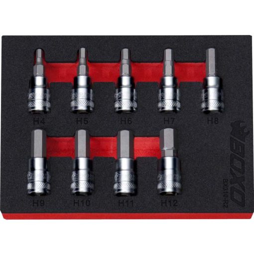 BOXO 9Pc 3/8" Hex Bit Socket Set