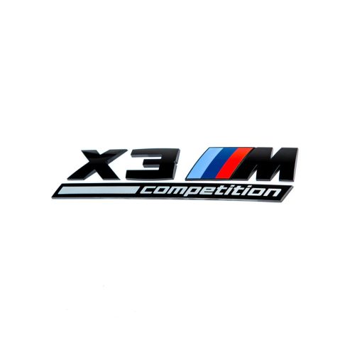 Genuine BMW F97 X3M Competition M Performance Rear Badge In Gloss Black