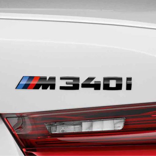 Genuine BMW M340i OEM M Performance Rear Model Badge In Gloss Black - Image 2