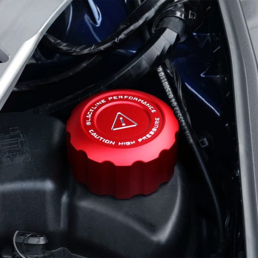 GoldenWrench Toyota GR Supra BLACKLINE Performance Coolant Cap Cover Set In Red (A90 2020+) - Image 4