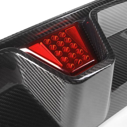 MHC+ BMW M5 LCI CS Style Rear Diffuser With LED In Pre Preg Gloss Carbon Fibre (F90) - Image 2