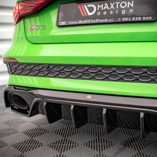 Maxton Design Audi RS3 Aggressive Rear Diffuser In Gloss Black (8Y) - Image 2