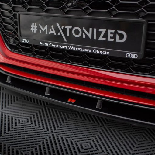 Maxton Design Audi RS4 V2 Front Splitter In Gloss Black (B9 Facelift) - Image 2