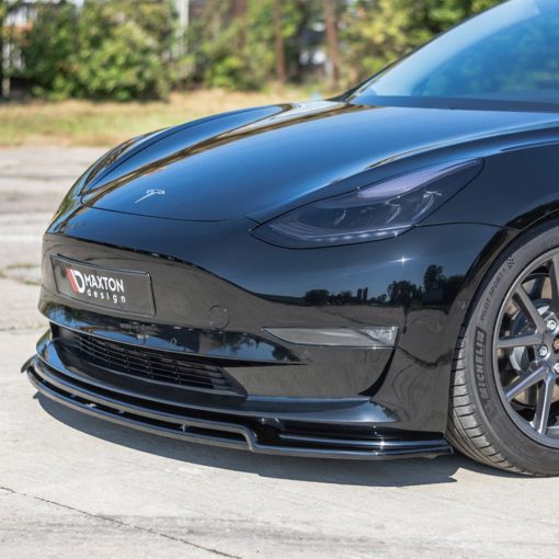 Maxton Design Tesla Model 3 V2 Front Splitter In Gloss Black (2017-2023) - Image 2