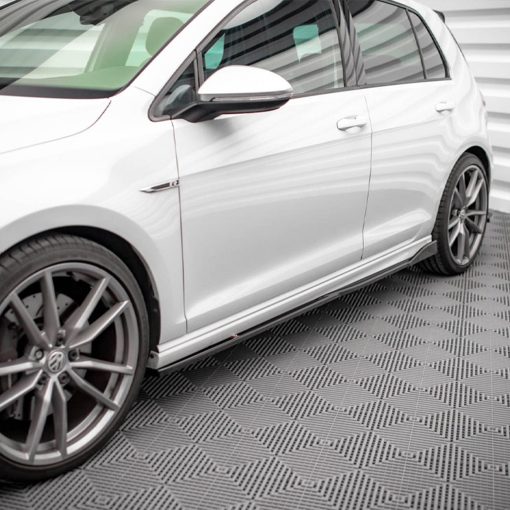 Maxton Design Volkswagen Golf R V2 Side Skirts In Gloss Black (Mk7) - Image 2