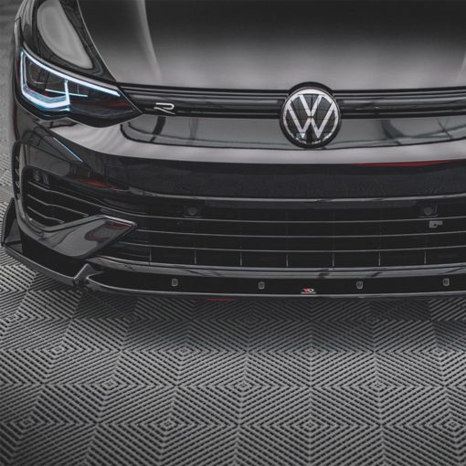 Maxton Design Volkswagen Golf R V2 Front Splitter With Flaps In Gloss Black (Mk8) - Image 4