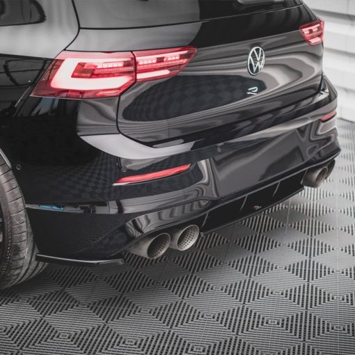 Maxton Design Volkswagen Golf R V1 Rear Side Splitters In Gloss Black (Mk8) - Image 2