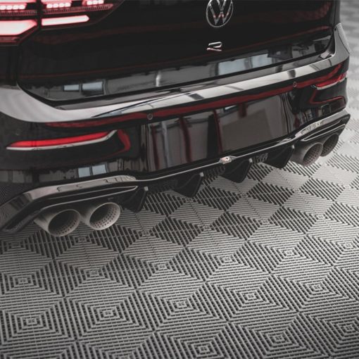 Maxton Design Volkswagen Golf R V2 Rear Diffuser In Gloss Black (Mk8) - Image 2