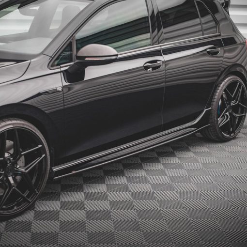 Maxton Design Volkswagen Golf R V2 Side Skirts In Gloss Black (Mk8) - Image 2