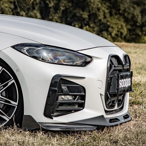 SooQoo BMW 4 Series G22 G23 Front Splitter In Gloss Carbon Fibre - Image 2