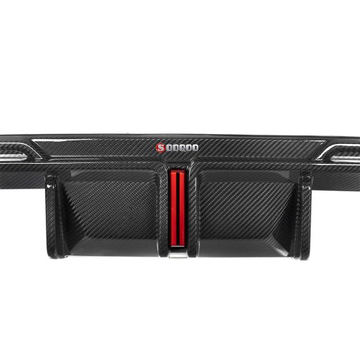 SooQoo BMW G82 & G83 M4 Rear Diffuser + Brake Light + Rear Splitters In Gloss Carbon Fibre - Image 3