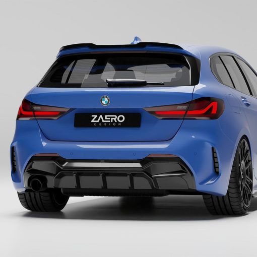 ZAERO Design BMW 1 Series Single Exit EVO-1 Rear Diffuser In Gloss Black (F40 116i, 116d, 118i, 118d M Sport) - Image 14