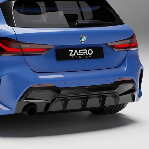 ZAERO Design BMW 1 Series Single Exit EVO-1 Rear Diffuser In Gloss Black (F40 116i, 116d, 118i, 118d M Sport) - Image 2