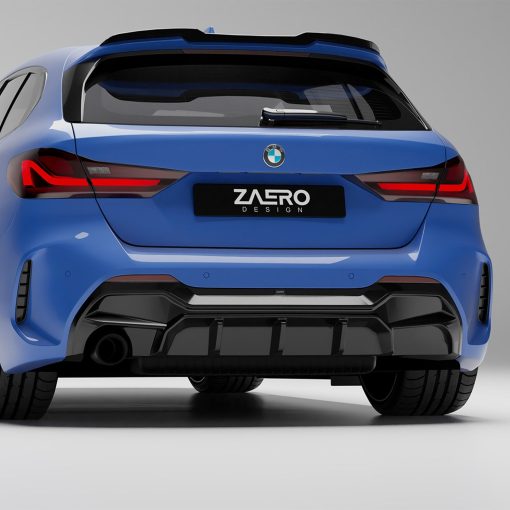 ZAERO Design BMW 1 Series Single Exit EVO-1 Rear Diffuser In Gloss Black (F40 116i, 116d, 118i, 118d M Sport) - Image 8